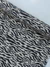 Tecido Viscose Italiano Animal Print Zebra Preto e Bege