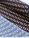 Tecido Crepe Italiano Arcos Amarelo e Azul