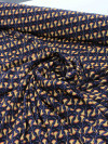 Tecido Crepe Italiano Arcos Amarelo e Azul