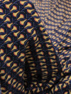 Tecido Crepe Italiano Arcos Amarelo e Azul