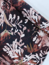 Tecido Crepe Salinas Italiano Flores Abstratas Tons Terrosos