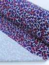 Tecido Tricoline Italiano Animal Print Azul e Vermelho