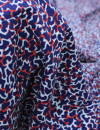 Tecido Tricoline Italiano Animal Print Azul e Vermelho
