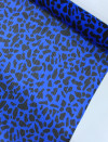 Tecido Crepe Chiffon Italiano Animal Print Azul e Preto