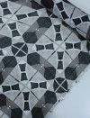 Tecido Crepe Chiffon Italiano Geométrico Cinza e Preto