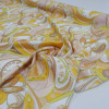 Tecido Sarja Italiana Floral Abstrato Amarelo