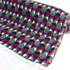 Tecido Veludo Italiano Geométrico Marsala Verde e Roxo (1m)
