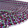 Tecido Veludo Italiano Geométrico Marsala Verde e Roxo (1m)