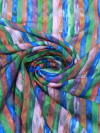 Tecido Crepe Chiffon Brocado Listras Colorido