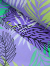 Tecido Crepe GGT Folhagens Roxo e Verde