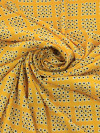 Tecido Crepe GGT Geométrico Amarelo e Preto