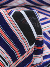 Tecido Crepe Bubble Listras Transversais Azul e Branco