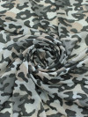 Tecido Crepe Chiffon Camuflado Tons de Verde