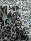 Tecido Crepe Chiffon Camuflado Tons de Verde