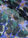 Tecido Crepe Chiffon Brocado Maxi Animal Print Roxo e Preto