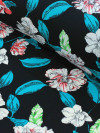 Tecido Crepe Bubble Azul, Rosa e Preto