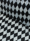 Tecido Crepe Chiffon Losangos Preto e Branco