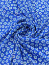 Tecido Crepe GGT Micro Floral Branco e Azul