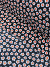 Tecido Crepe GGT Micro Floral Preto e Laranja