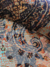Tecido Crepe Chiffon Brocado Macro Cashmere Ferrugem