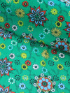 Tecido Crepe Chiffon Mandalas Verde e Branco