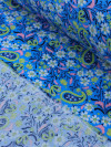 Tecido Viscose Texturizada Cashmere Azul Rosa e Verde