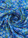 Tecido Viscose Texturizada Cashmere Azul Rosa e Verde
