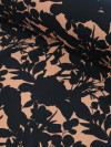 Tecido Viscose Folhas Nude e Preto