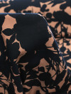 Tecido Viscose Folhas Nude e Preto