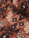 Tecido Viscose Abstrato Tribal Terracota e Preto