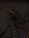 Tecido Viscose Micro Trevo Preto Laranja