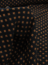 Tecido Viscose Micro Trevo Preto Laranja