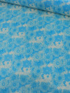 Tecido Linho Flores Azul e Bege
