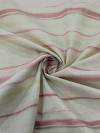 Tecido Linho Listras Aquarelas Vermelho Rosa Verde Bege