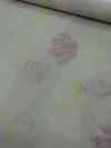 Tecido Linho Misto Aquarela Flores Rosa e Amarelo