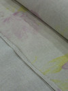 Tecido Linho Misto Aquarela Flores Rosa e Amarelo