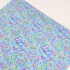 Tecido Viscose Italiana Pintura Pontilhada Tons de Azul
