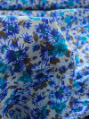 Tecido Cambraia de Algodão Floral Azul