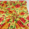 Tecido Viscose Floral Tons Quentes e Amarelo