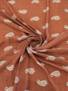 Tecido Viscose Premium Cashmere com Barrado Terracota e Bege