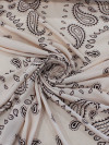 Tecido Viscose Premium Bandana Cashmere Bege e Preto