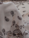 Tecido Viscose Premium Bandana Cashmere Bege e Preto