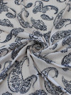 Tecido Viscose Premium Cashmere Trabalhada Bege e Preto