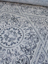 Tecido Viscose Premium Bandana Cashmere Bege e Azul Escuro