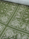 Tecido Viscose Premium Bandana Cashmere Verde e Branco