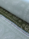 Tecido Viscose Premium Bandana Cashmere Verde e Branco