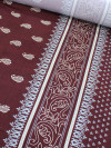 Tecido Viscose Premium Barrado Cashmere Vinho e Off-White
