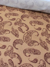 Tecido Viscose Premium Cashmere Trabalhada Marrom Claro e Vinho