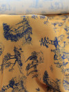 Tecido Viscose Premium Paisagem Savana Mostarda e Azul