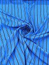 Tecido Viscose Listrado Azul, Branco e Preto